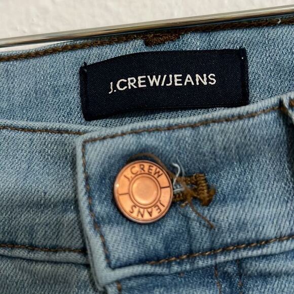 J Crew Fair Trade Certified Light Wash Button Fly Front Raw Hem Skinny Jeans 26 - Picture 3 of 11